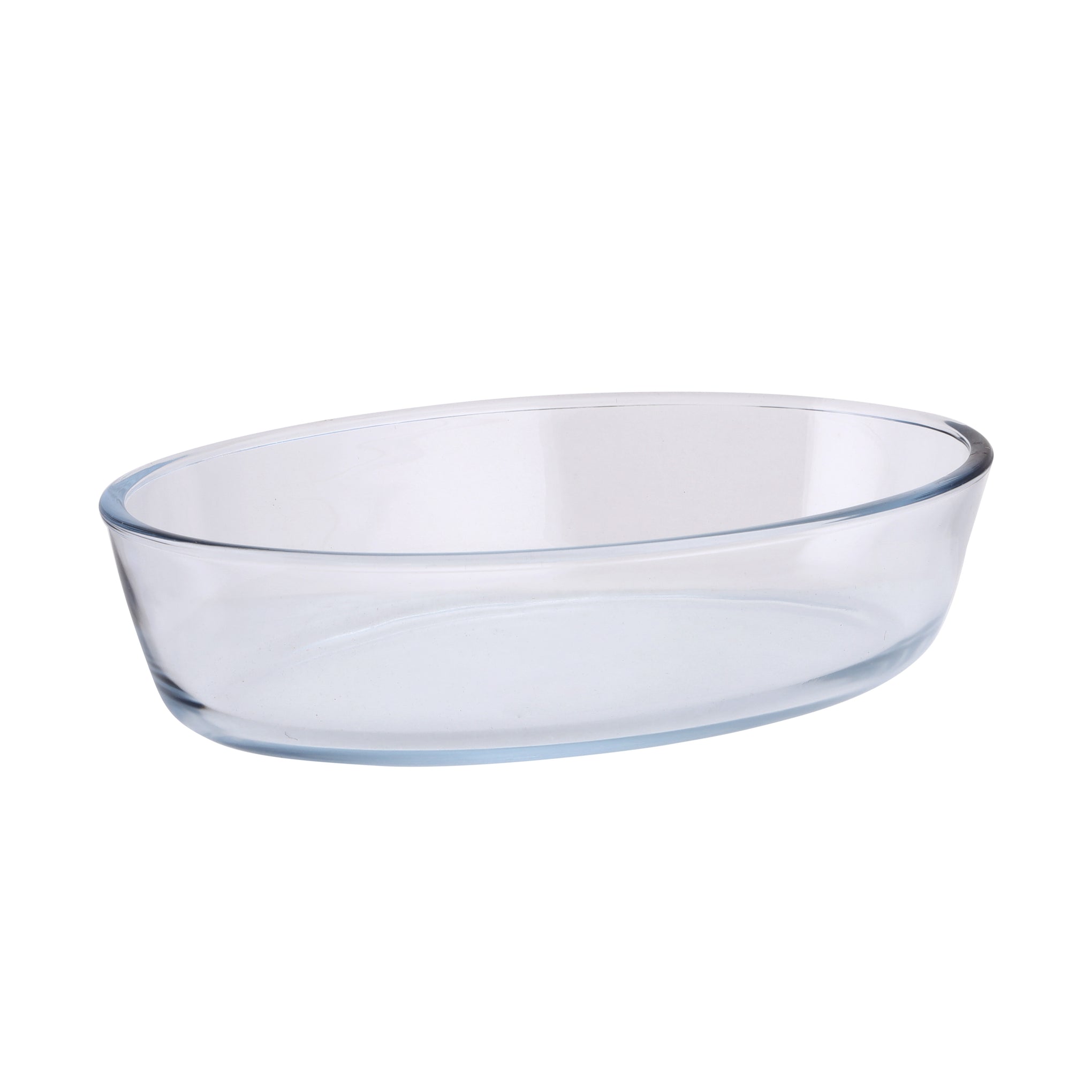 3-Piece Borosilicate Oval Glass Baking Tray Set Clear