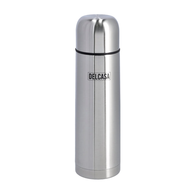 Stainless Steel Vacuum Water Bottle Silver/Black 1Liters