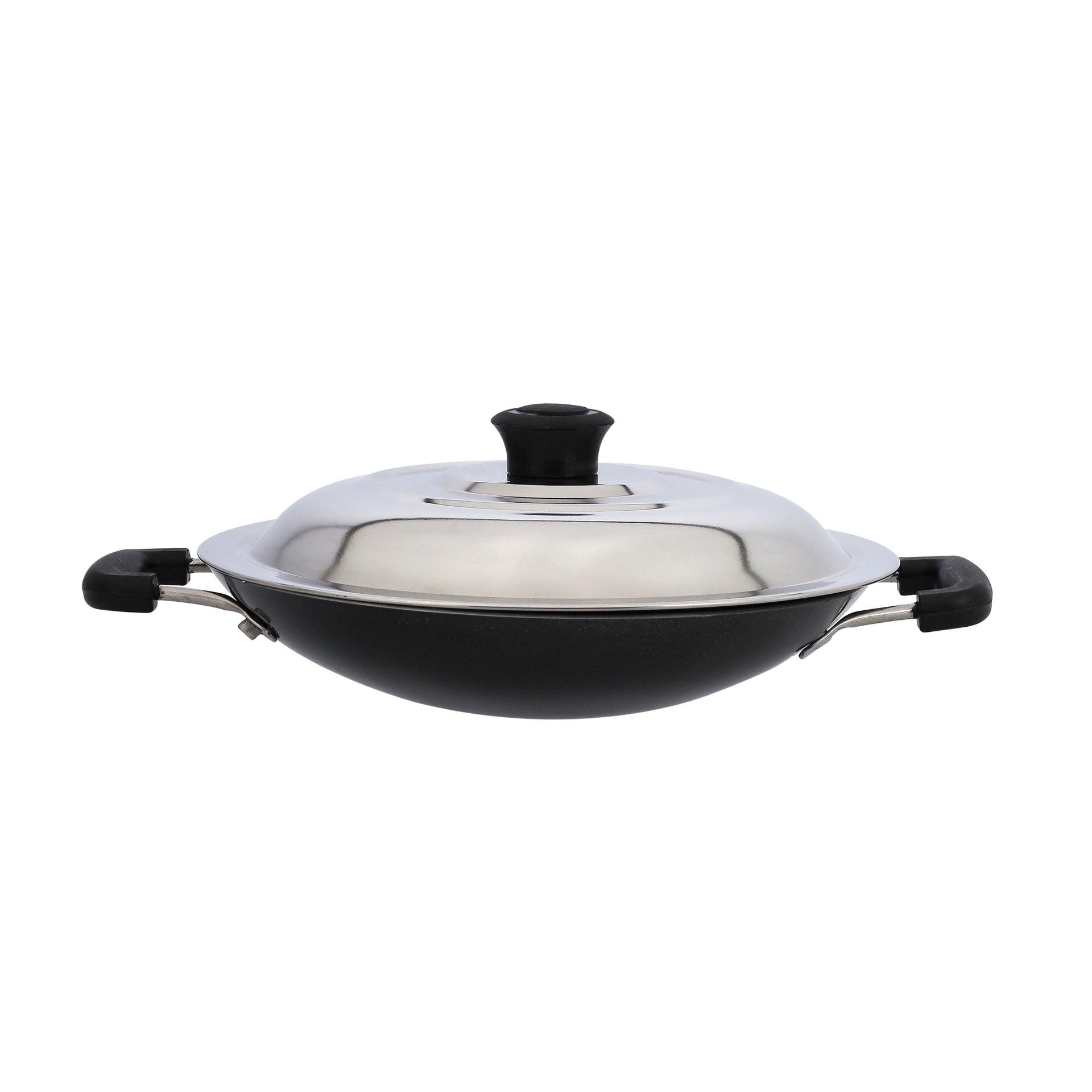 Appachatty With Stainless Steel Lid Black/Silver 20cm