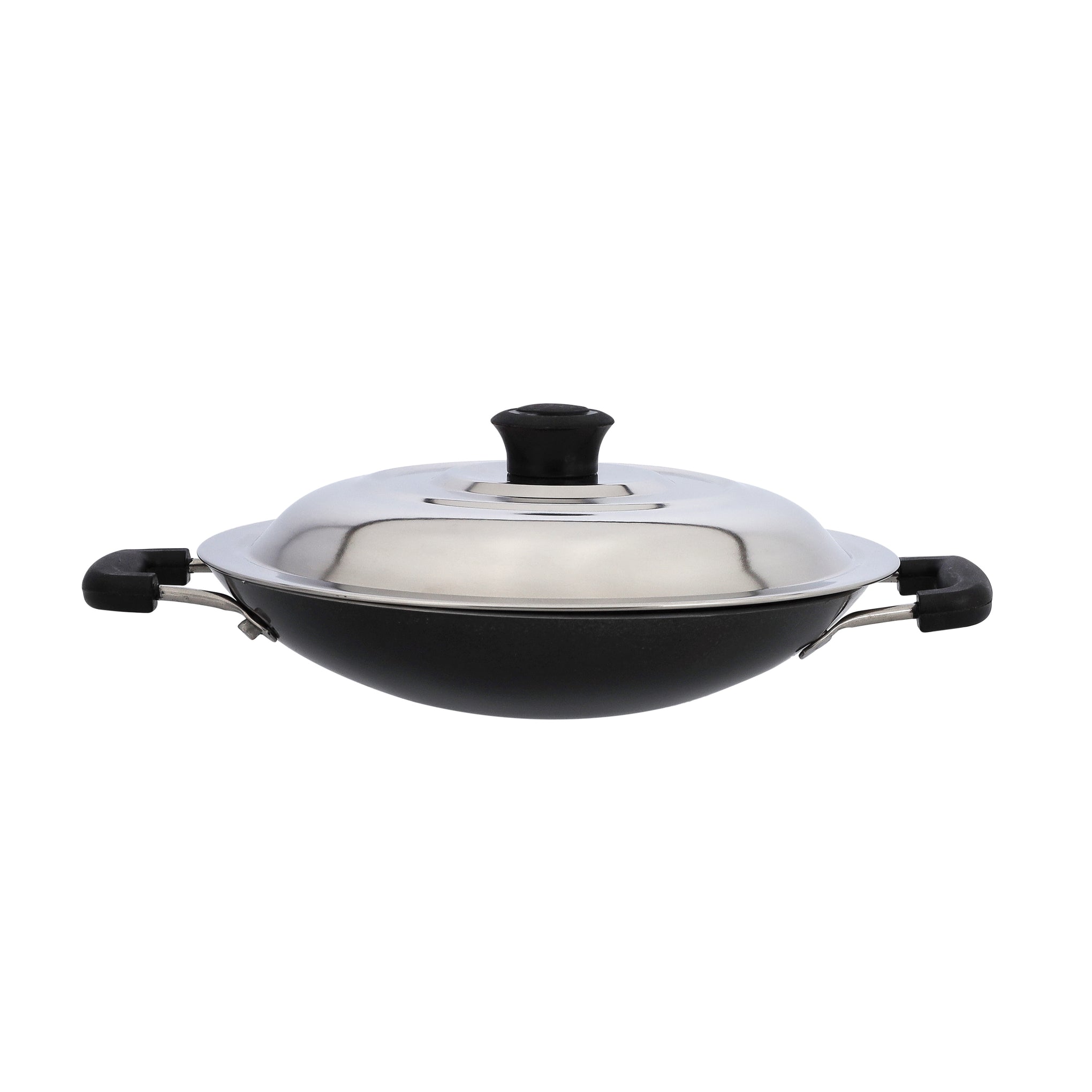 Appachatty With Stainless Steel Lid Black/Silver 20cm