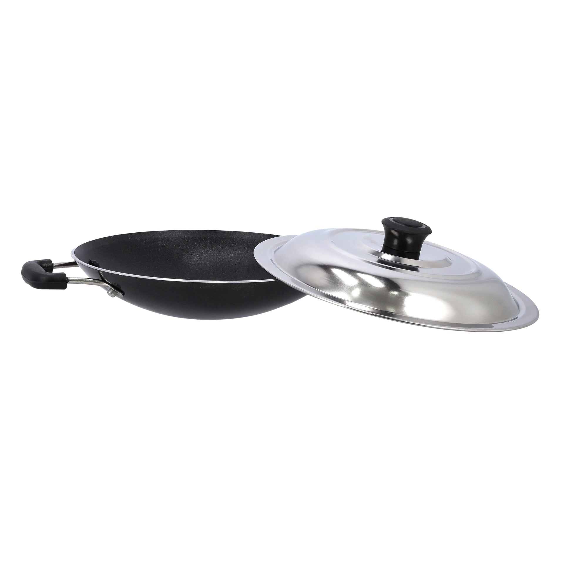 Appachatty With Stainless Steel Lid Black/Silver 20cm