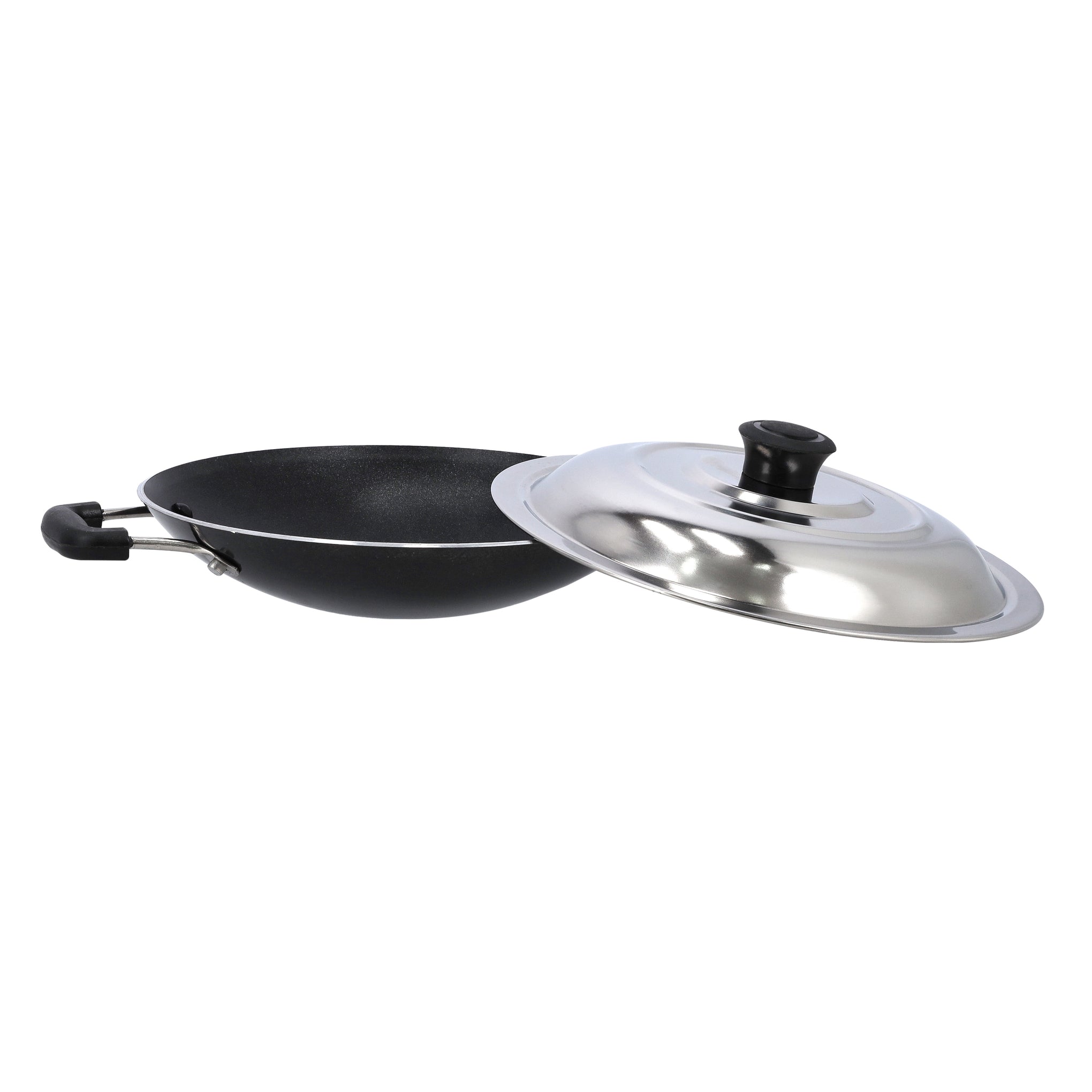 Appachatty With Stainless Steel Lid Black/Silver 20cm