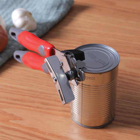 Delcasa Multi Opener, Steel With PP Handle, DC1920 Can/Tin/Jar/Bottle Opener Handheld Opener Smooth Edges Safe Cut Rust Proof Dishwasher Safe
