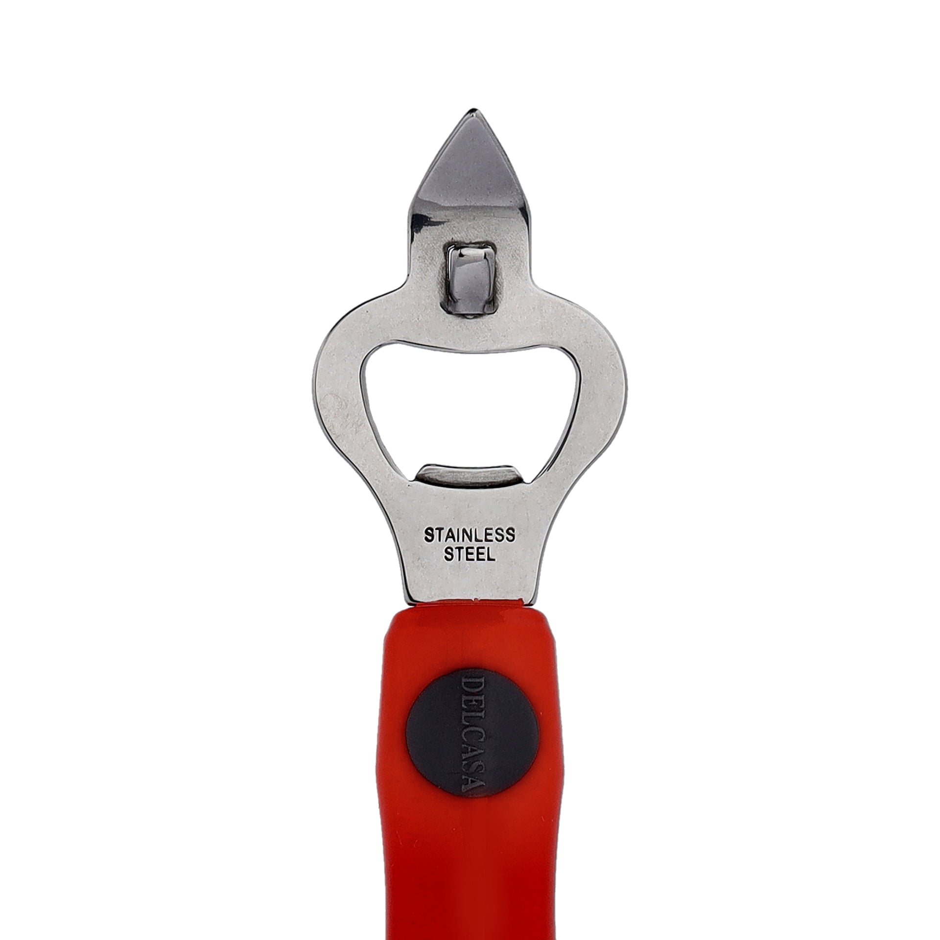 Delcasa Stainless Steel Bottle Opener, DC1923 - Opener with Forked Church Key and Crown Cork, PP Handle, Dishwasher Safe, Elegant Design, Multifunctional Use for Home, Restaurant