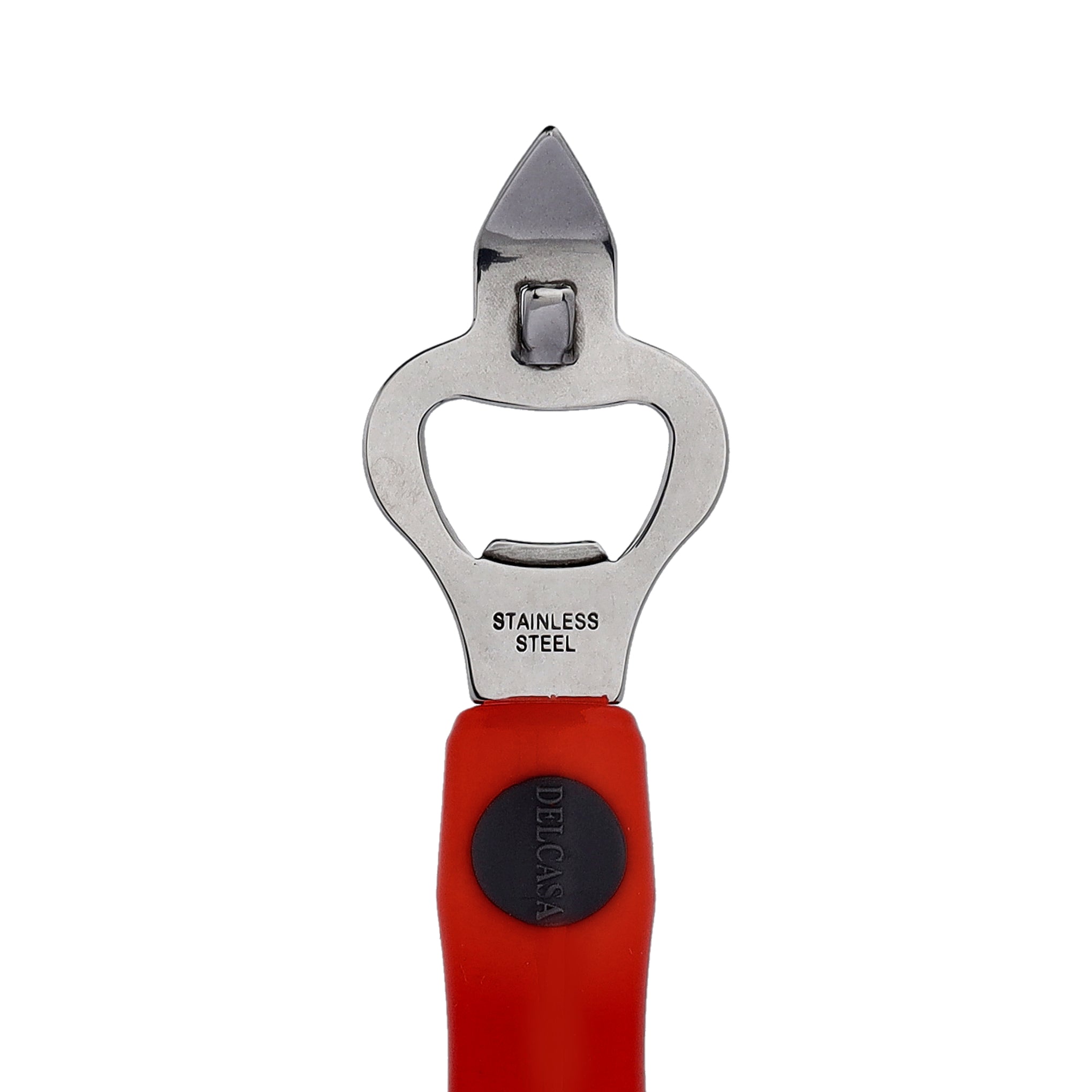 Delcasa Stainless Steel Bottle Opener, DC1923 - Opener with Forked Church Key and Crown Cork, PP Handle, Dishwasher Safe, Elegant Design, Multifunctional Use for Home, Restaurant