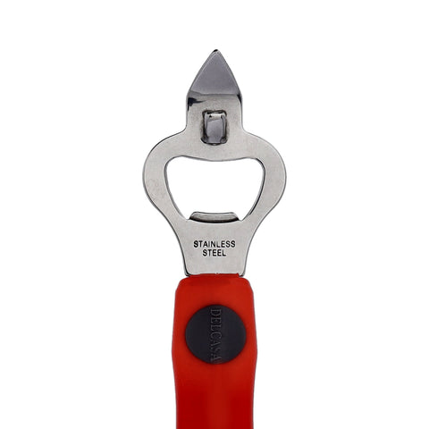 Delcasa Stainless Steel Bottle Opener, DC1923 - Opener with Forked Church Key and Crown Cork, PP Handle, Dishwasher Safe, Elegant Design, Multifunctional Use for Home, Restaurant