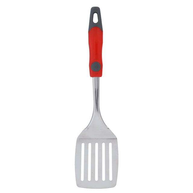 Stainless Steel Slotted Turner With PP Handle, DC1938 | Slotted Turner Spatula with Hanging Loop for Cooking, Flipping, Frying Fish, Tuna, Steak, Eggs, Pancake