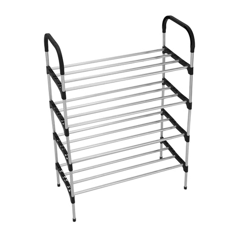 4 Tier Shoe Rack, Durable Iron Storage Rack | Portable Lightweight Shoe Storage Organizer | Perfect for Bedroom, Closet, Entryway, Dorm Room