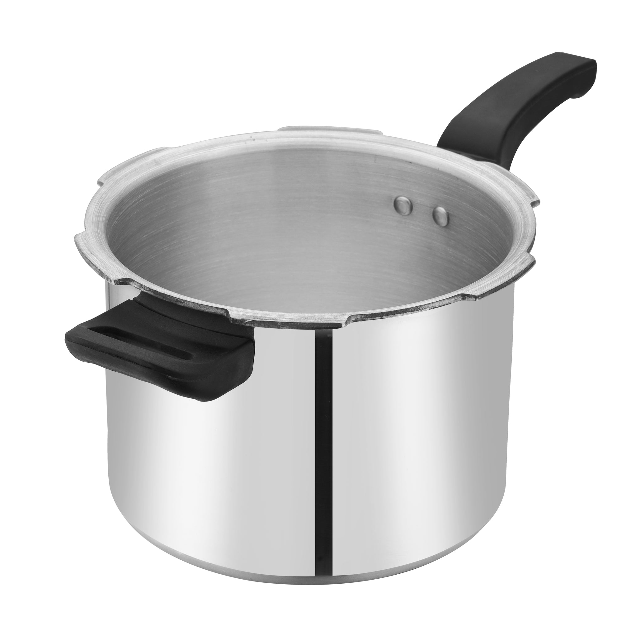 5L Aluminum Pressure Cooker -Induction Base, Durable with Lid, Improved Pressure Regulator & Built-in Safety Features, Controlled Gasket Release System, Comfortable handle for easy Lifting Silver/Black 38x20x26cm