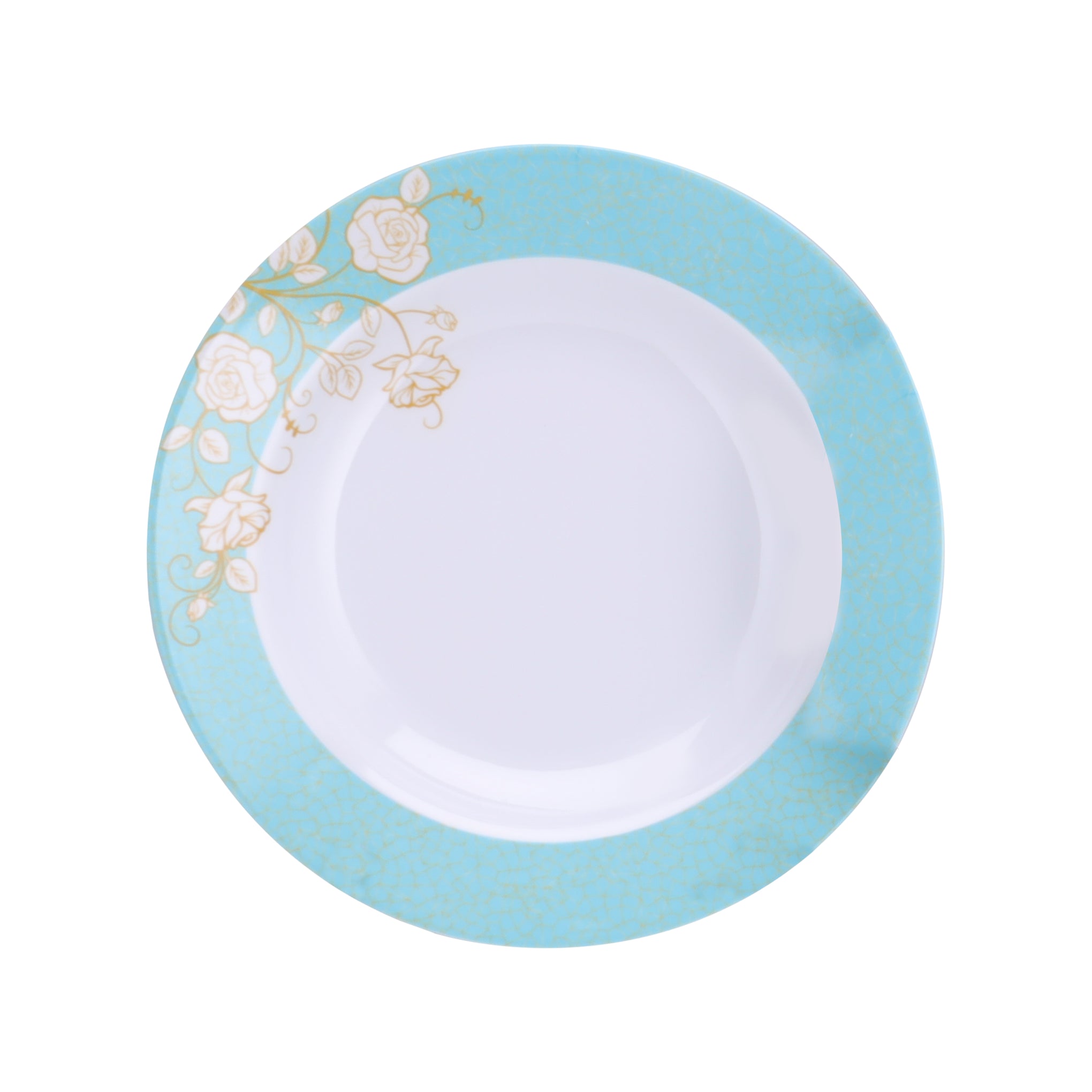 40pcs Melamine Ware Dinner Set  | Lightweight | Chip Resistant | Dishwasher-Safe | Elegant Design | Superior Quality | Plates, Dishes, Bowls, Spoons, Service For 6 White