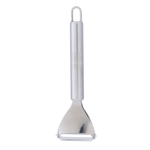 Delcasa stainless steel triangle peeler, dc2132 sharpe stainless steel blade peeler with non-slip handles for apples, carrots, cucumbers, potato & more, multi