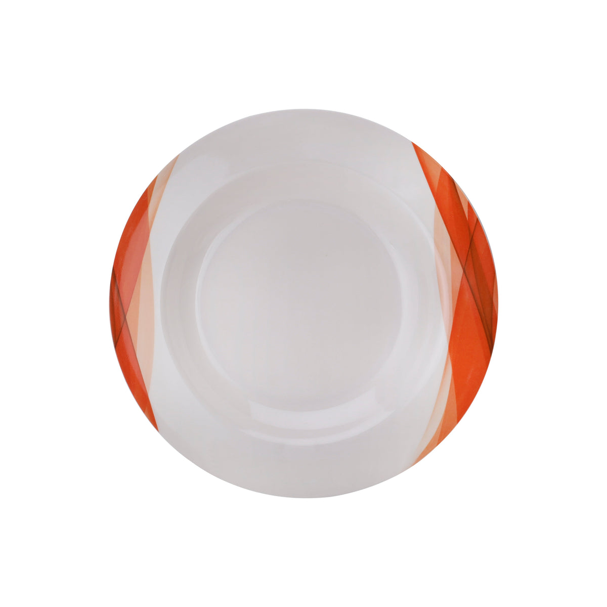 Delcasa 14 Piece Orange Ocean Melamineware Dinner Set- DC2151| Includes Soup Plates, Serving Bowls, Round Bowls and Soup Spoon| Dishwasher-Safe and Freezer-Friendly| Eco-Friendly and Food-Grade| White and Orange