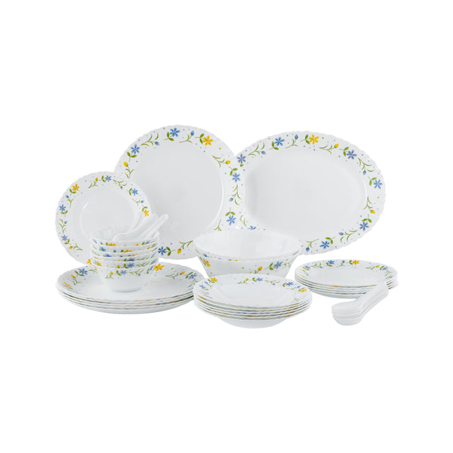 33 Pcs Opalware Dinner Set, DC2213 | Lightweight | Chip Resistant | Dishwasher Safe | Microwave Safe | Plates, Dishes, Bowls, Spoons, Service For 6