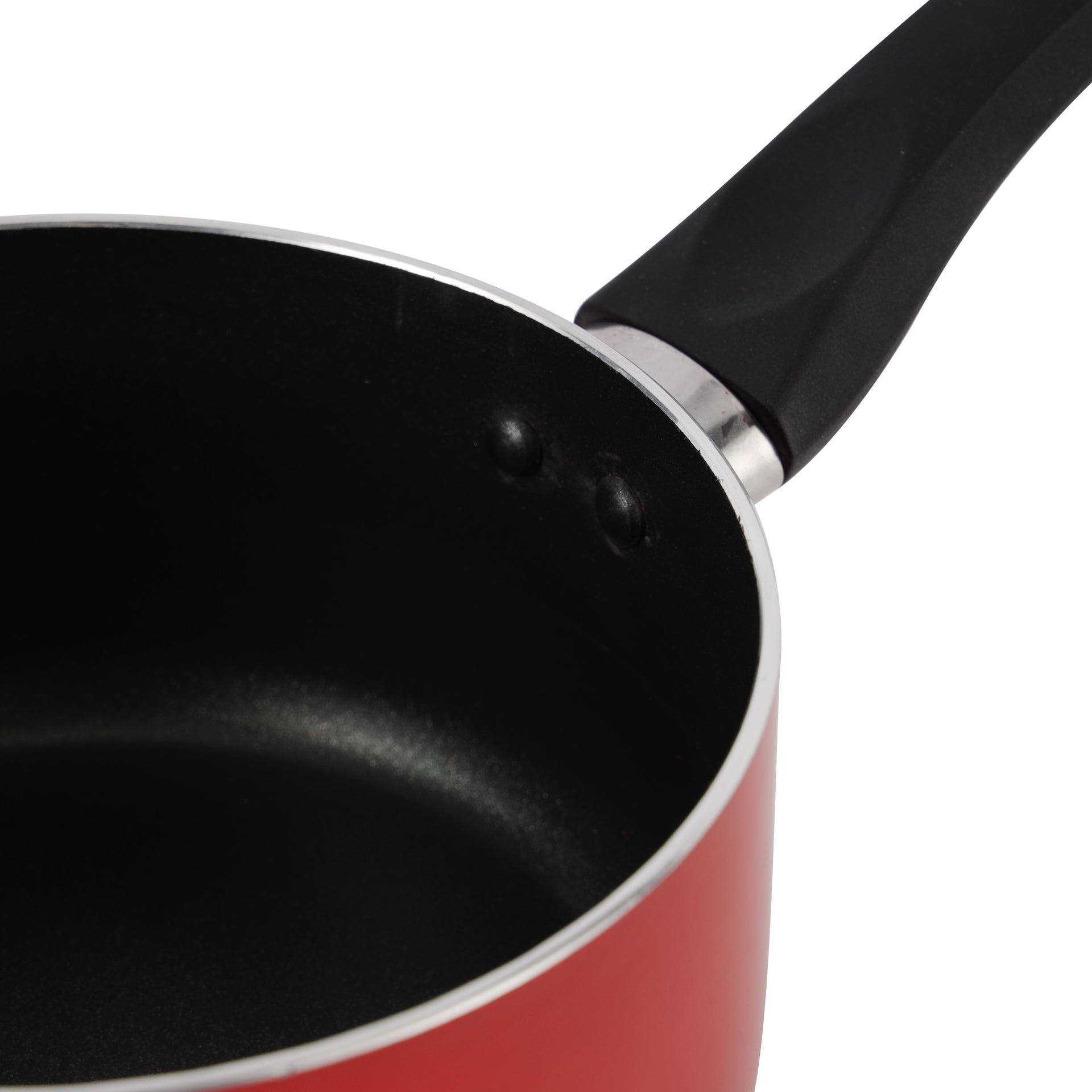 3-Piece Nonstick Cookware Set Aluminum | Saucepan with Lid & Frypan | Durable Non-Stick Coating, Heat-Resistant Bakelite Handles | Gas, Ceramic, Halogen & Hot Plate Compatible | Red