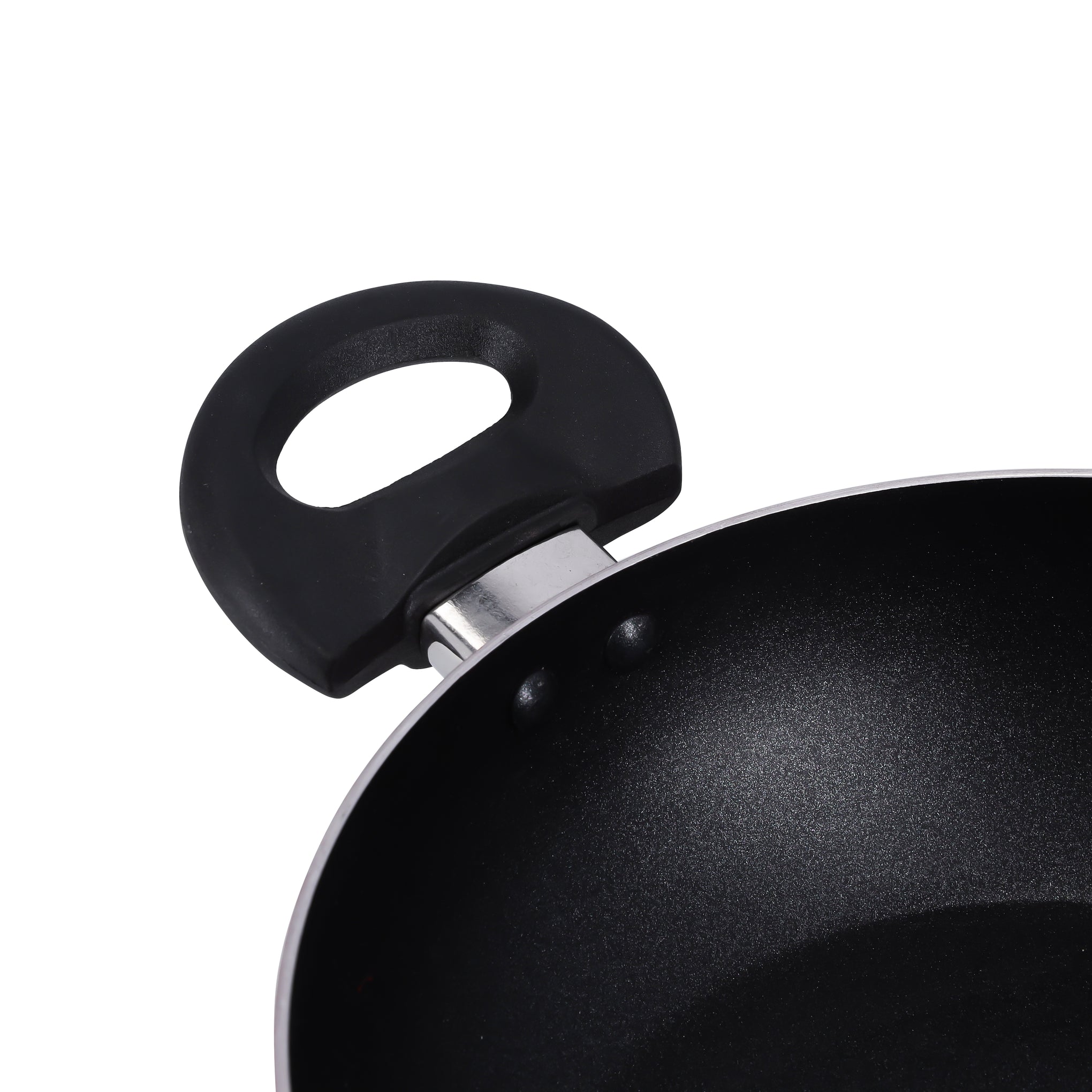 24cm Aluminum Nonstick Wok Pan with Flat Base & Bakelite Handles – Red, Induction Compatible, Induction Bottom, Dishwasher Safe