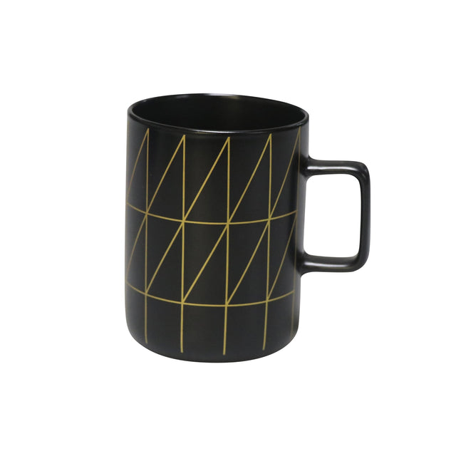 Delcasa 350 ML Ceramic Mug- DC3079| Perfect for Hot and Cold Drinks| Food-Grade, Non-Toxic and Safe to Use| Stylish, Durable and Long-Lasting Design, Dishwasher-Safe| Premium-Quality and Perfect for Gifting| Black and golden