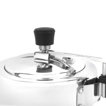 3 L Aluminum Pressure Cooker- Equipped with Whistling and Safety Valve and Inner Lid, Durable Construction with Firm and Comfortable Bakelite Handles