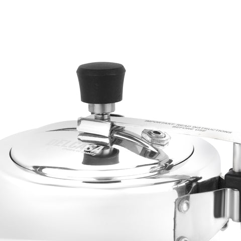 3 L Aluminum Pressure Cooker- Equipped with Whistling and Safety Valve and Inner Lid, Durable Construction with Firm and Comfortable Bakelite Handles