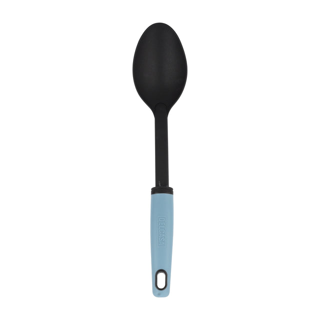 Delcasa Nylon Serving Spoon- DC3362/ with PP Handle, Ideal for Cooking and Serve Food, Curry, Rice/ Kitchen Utensils for Nonstick Pans and Cookware/ Dishwasher Safe, Sturdy, Lightweight and Heat Resistant/ Black and Blue