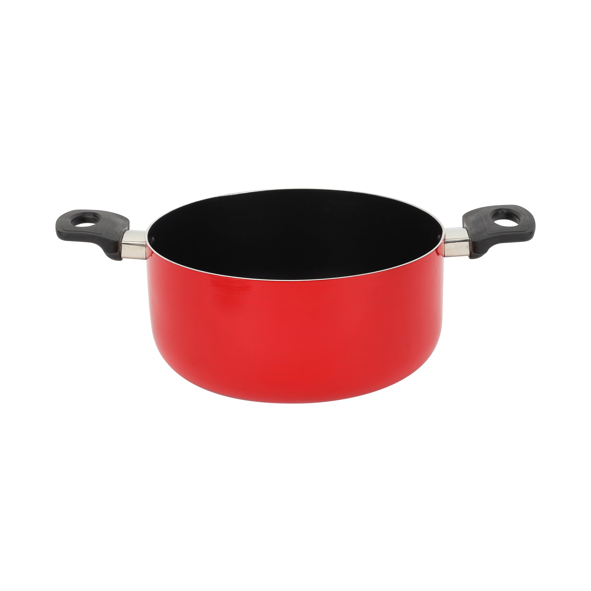 7-Piece Non-Stick Cookware Set | Aluminum Cookware with Tempered Glass Lids, Casserole, Wok Pan, Fry Pan & Nylon Tools | 3-Layer Durable Nonstick Coating, Heat-Resistant Handles, Red