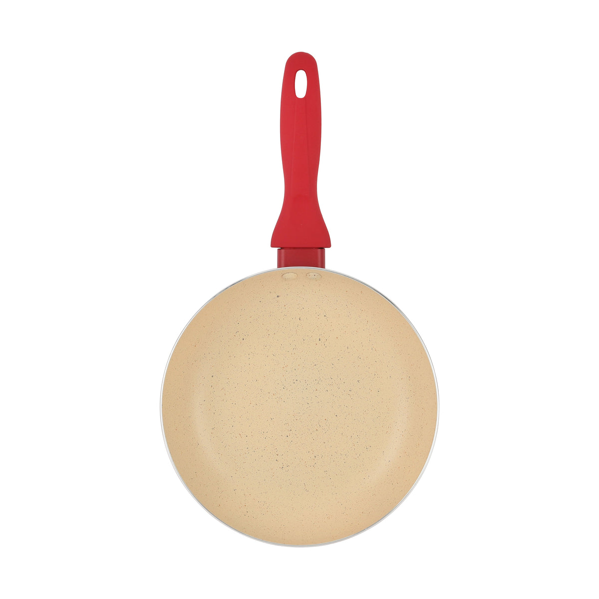 Delcasa 22 cm Non-Stick Frypan- DC3410/ Strong Aluminum Body with Marble Coating and Heat Resistant Bakelite Handle/ Induction Bottom, Compatible with Hot Plate, Halogen, Ceramic and Gas Stovetops/ Perfect for Frying, Sauting, Tempering/ White and Red