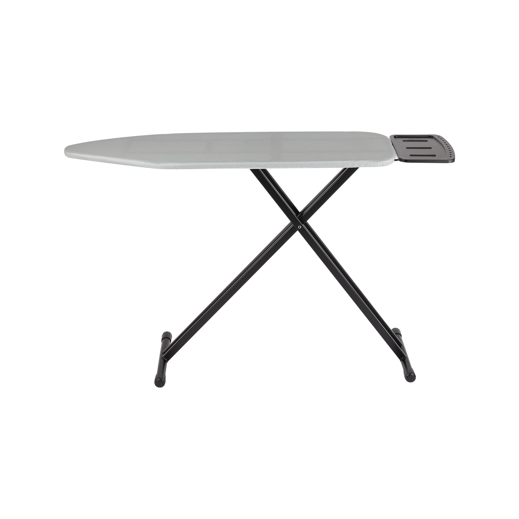 Delcasa Mesh Top Ironing Board- DC3521/ 122x38 cm, Heat Resistant Thick Cotton Cover, Safety Lock Mechanism, Carbon Steel Frame/ Non-Slip Legs, Big Iron Rest/ Black and Grey