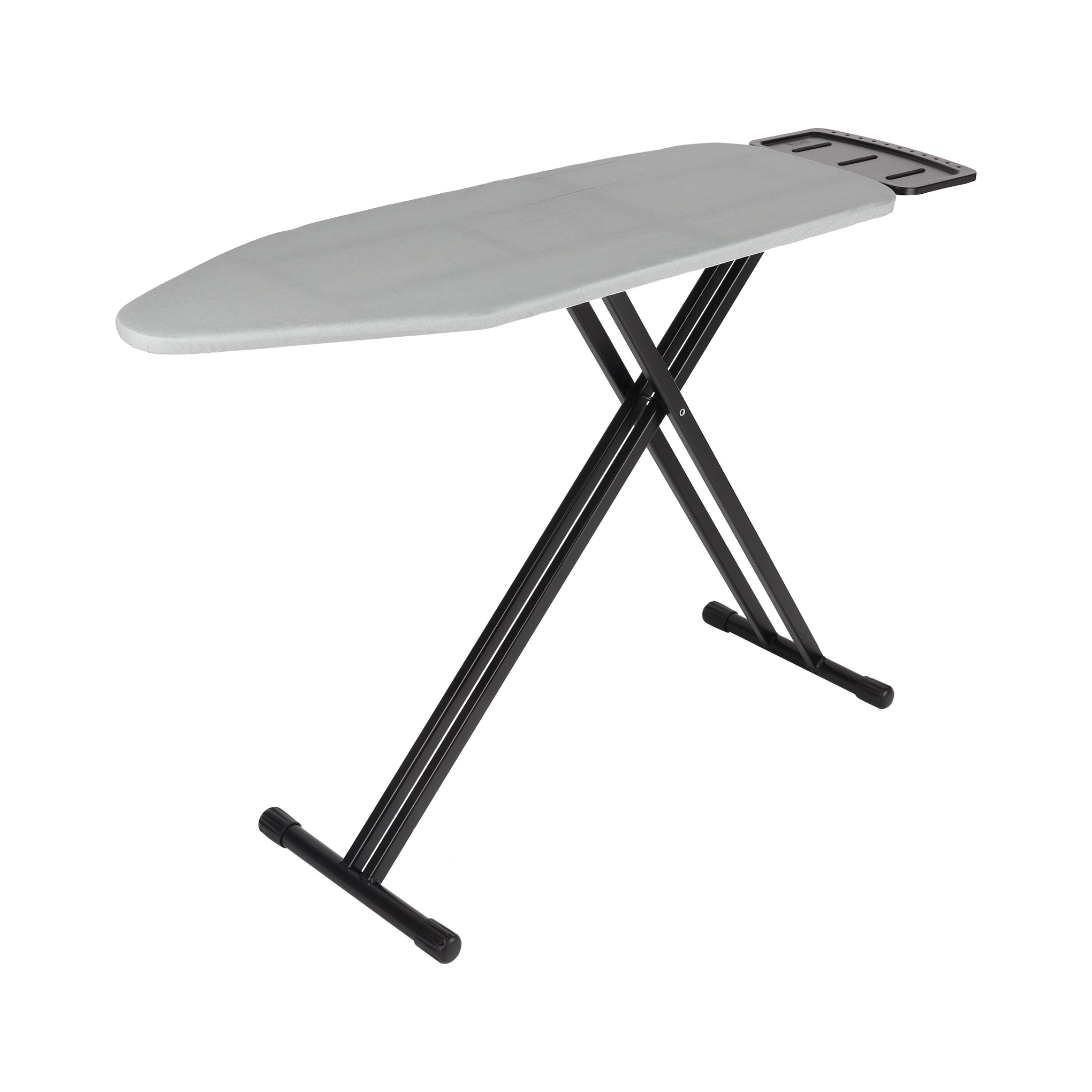 Delcasa Mesh Top Ironing Board- DC3521/ 122x38 cm, Heat Resistant Thick Cotton Cover, Safety Lock Mechanism, Carbon Steel Frame/ Non-Slip Legs, Big Iron Rest/ Black and Grey