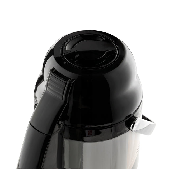 3L Airpot Flask Double Wall Vacuum Insulated | Push Plate Pump Dispenser with Lid Lock Button, Carry Handle & Rotating Base | Keeps Hot 20 Hours & Cold 24 Hours