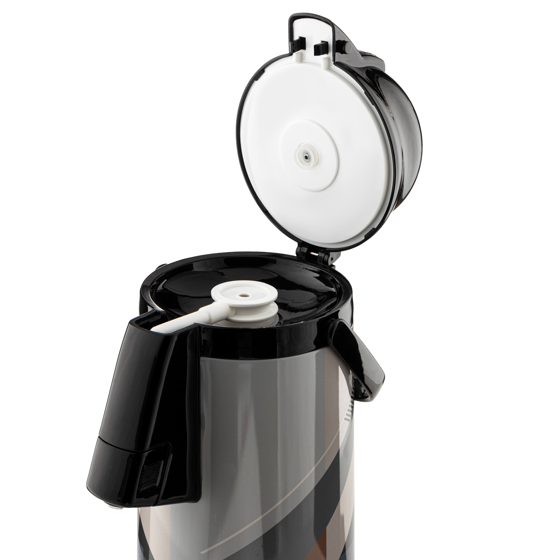 3L Airpot Flask Double Wall Vacuum Insulated | Push Plate Pump Dispenser with Lid Lock Button, Carry Handle & Rotating Base | Keeps Hot 20 Hours & Cold 24 Hours