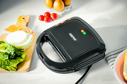 2-Slice Sandwich Maker, Non-Stick Interchangeable Plates, Adjustable Temperature with Power Indicator, 2 Years Warranty 750 W GSM36533UK Black