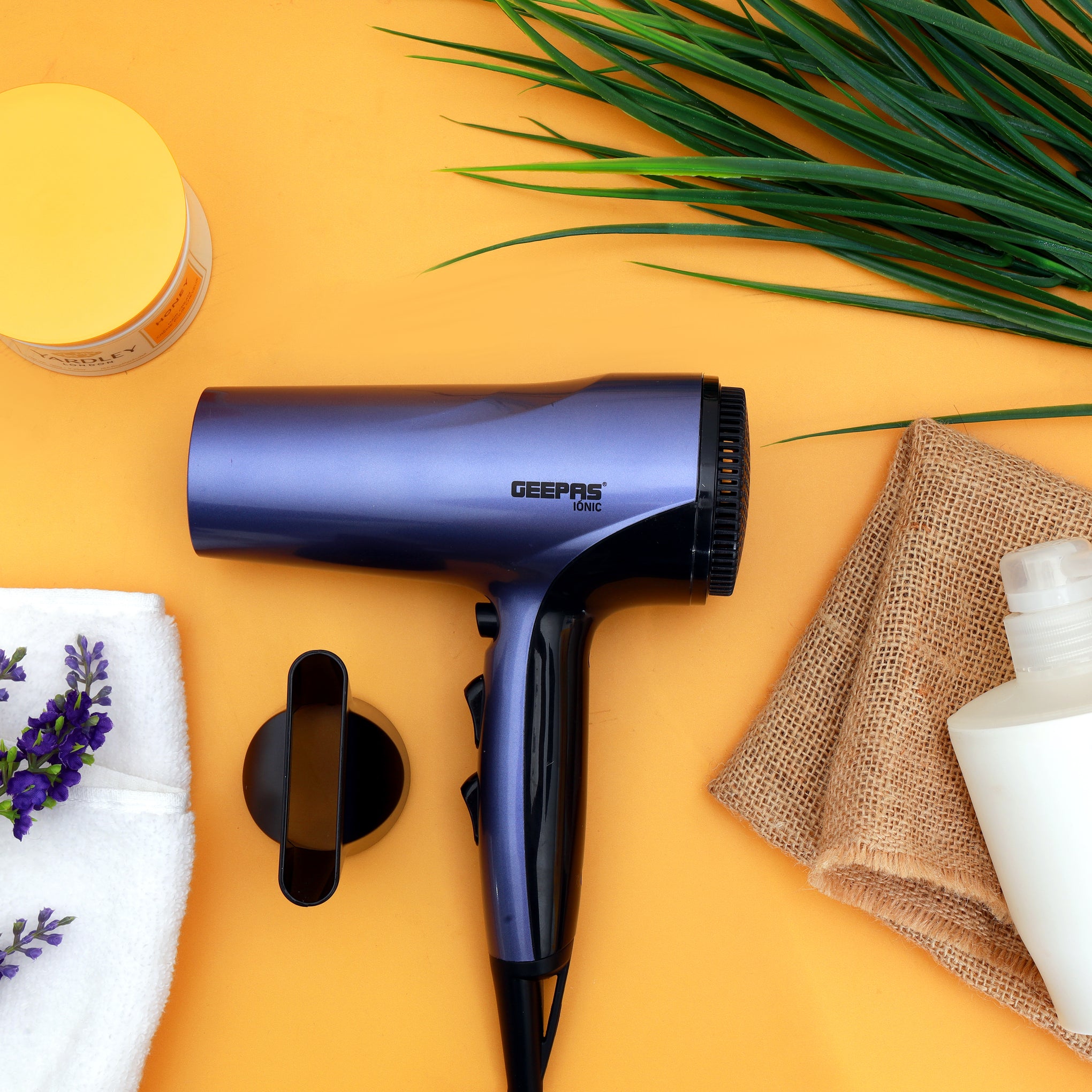 Compact Travel Hair Dryer, Cool Shot Function 3 Heat And 2 Speed Settings Removable Filter Hang Up Hook, Powerful DC Motor, Quicker Drying, Portable Ionic Fast Drying Blower Purple/Black