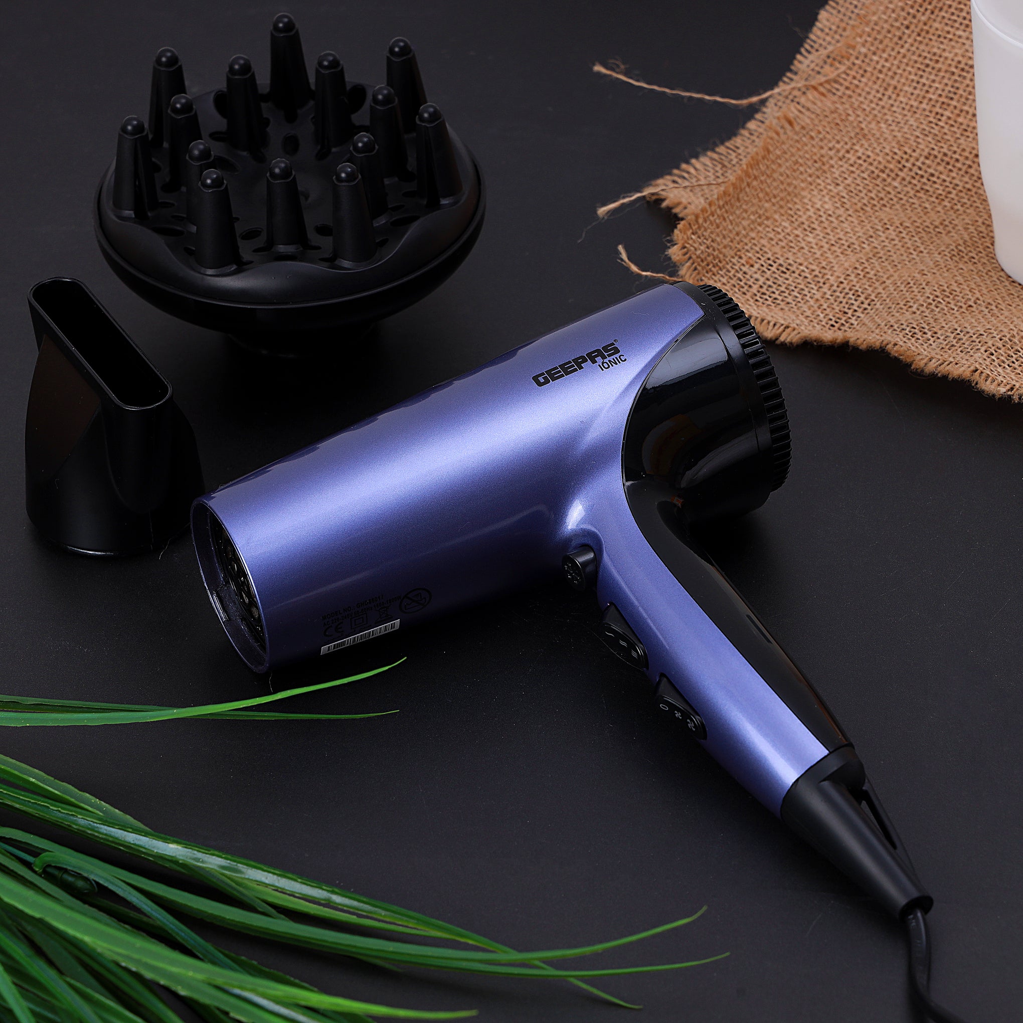 Compact Travel Hair Dryer, Cool Shot Function 3 Heat And 2 Speed Settings Removable Filter Hang Up Hook, Powerful DC Motor, Quicker Drying, Portable Ionic Fast Drying Blower Purple/Black