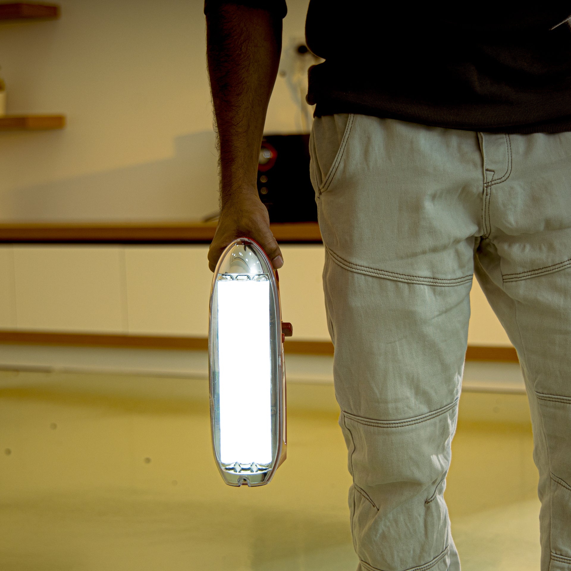 Rechargeable LED Emergency Light White/Orange 29cm