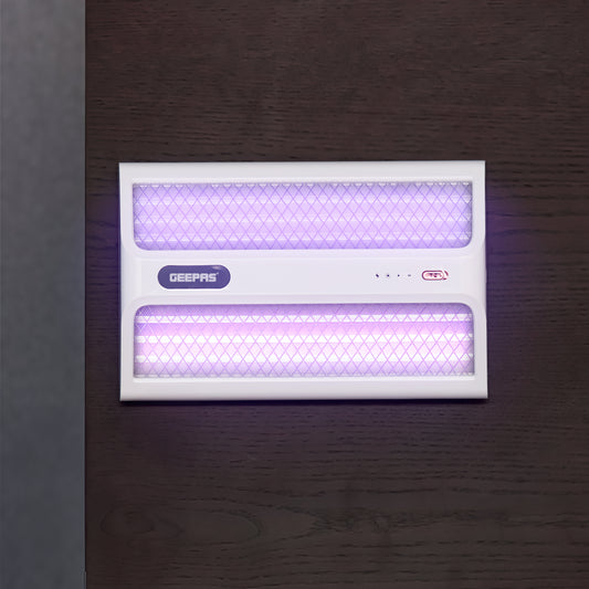 Rechargeable Dual Sided Insect Killer With Automatic Voltage Regulation, Non-Poison, Non-Smell, Low Power Consumption, Lithium Battery 1200 mAh, Versatile Use, Type C Charging 10 W GBK25606 White