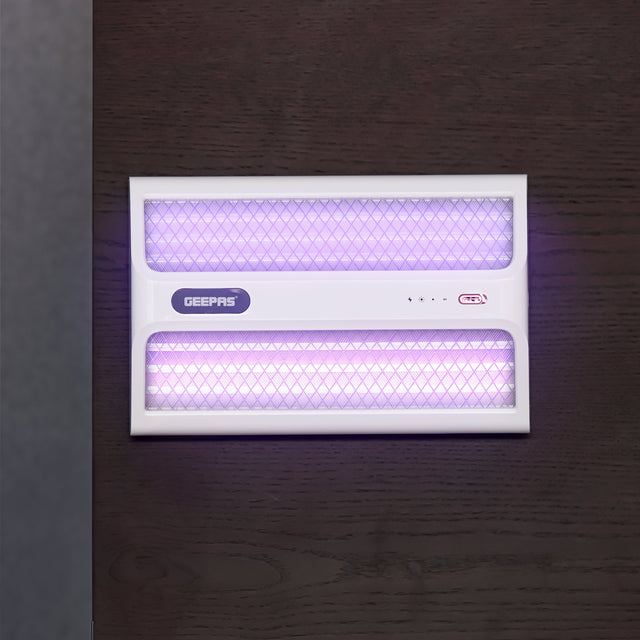Rechargeable Dual Sided Insect Killer With Automatic Voltage Regulation, Non-Poison, Non-Smell, Low Power Consumption, Lithium Battery 1200 mAh, Versatile Use, Type C Charging 10 W GBK25606 White