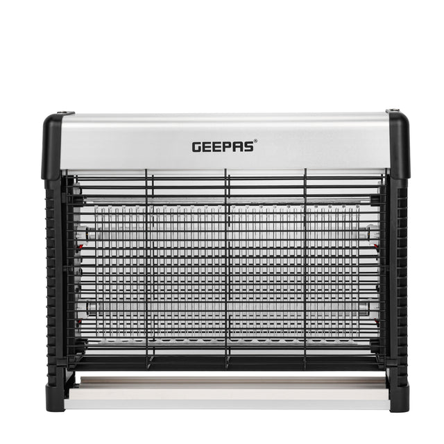 Electric Insect Killer with 8 x 2W UV Tubes, Advanced Technology, Pollution-Free Operation, Low Power Consumption/No Toxic Fumes or Vapor Easy Install and Clean, Fly Catcher for Home, Hotels & Offices, Insect Control 16 W GBK25618 Grey/Black