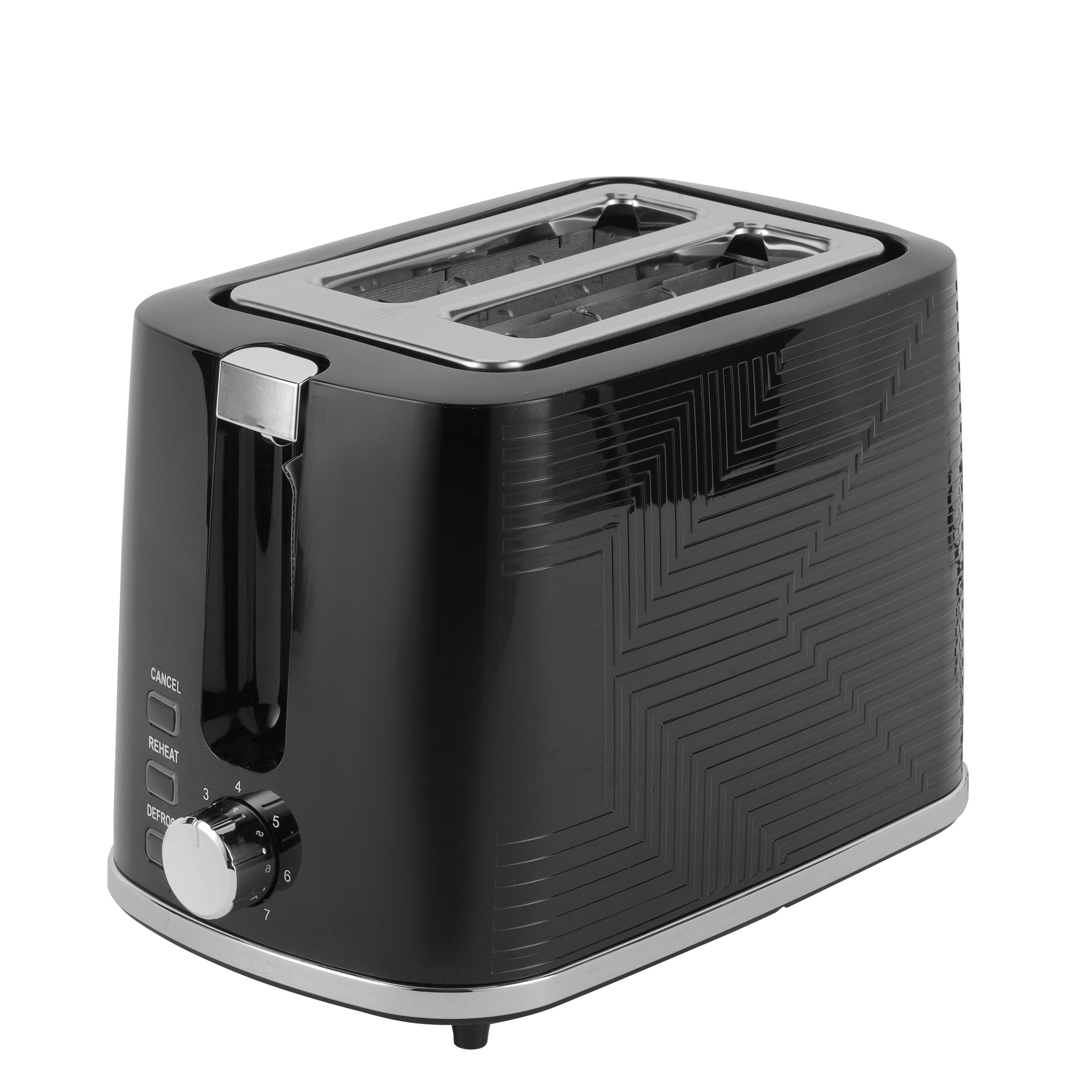 2 Slice Bread Toaster With Re-Heat, Defrost, Stop Button, Adjustable Browning Control 7 Settings, Removable Crumb Collector Tray, Automatic Cut-Off, 900 Watt Power, Movable Steel Net 900 W GBT36554UK-BK Black