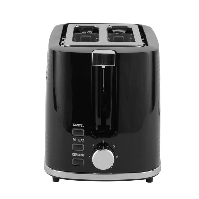 2 Slice Bread Toaster With Re-Heat, Defrost, Stop Button, Adjustable Browning Control 7 Settings, Removable Crumb Collector Tray, Automatic Cut-Off, 900 Watt Power, Movable Steel Net 900 W GBT36554UK-BK Black