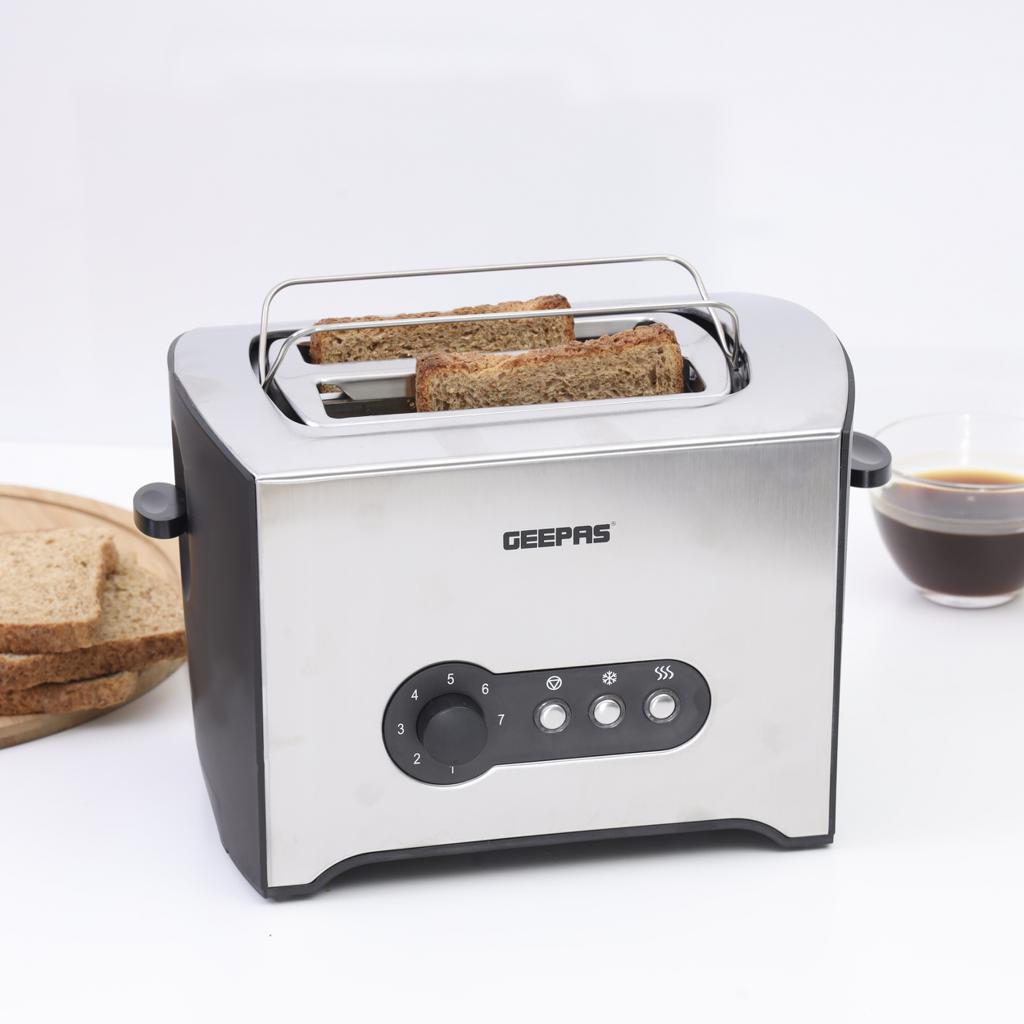 Geepas 2724459352494 2-Slice Bread Toaster, GBT6152,Silver