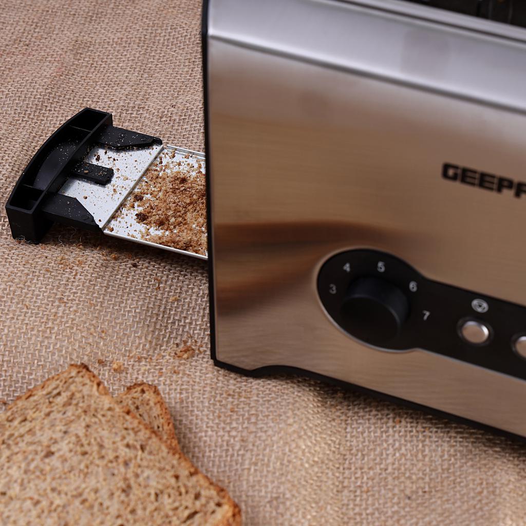 Geepas 2724459352494 2-Slice Bread Toaster, GBT6152,Silver