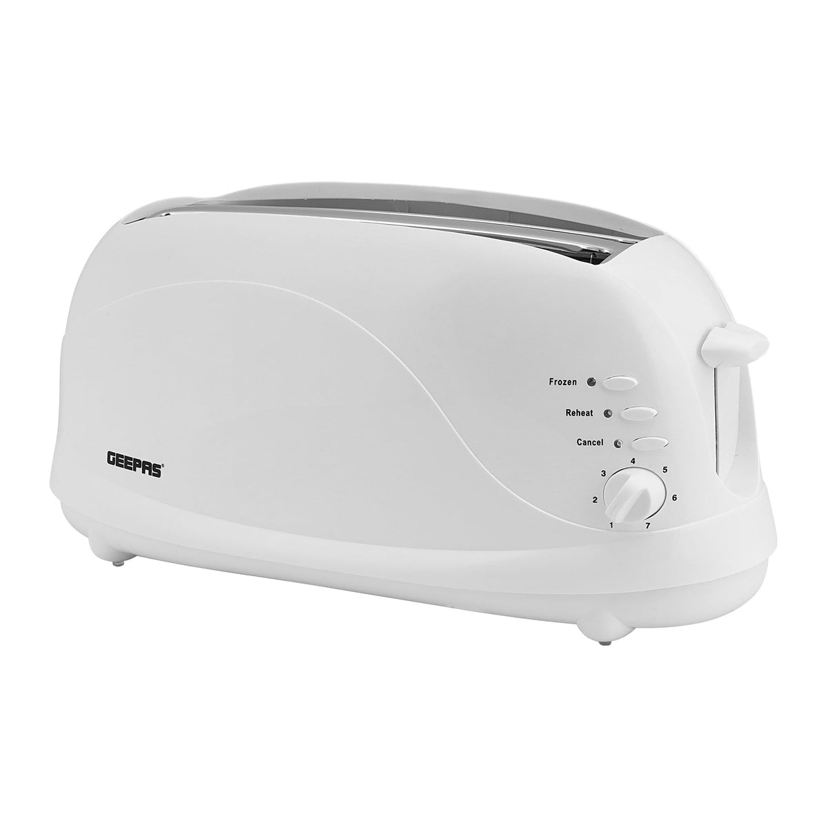 4-Slice Toaster – 1100W Bread Toaster with 7 Browning Settings, Defrost, Reheat & Cancel Functions, Removable Crumb Tray, White