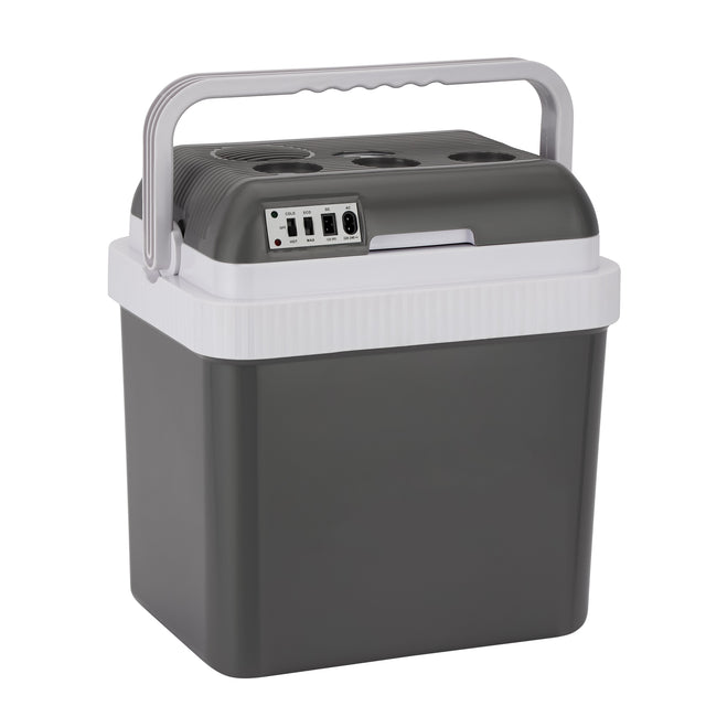Geepas 24L Hot & Cold Car Fridge | Portable Electric Cooler Box with AC/DC Power | Camping, Picnic & Travel Refrigerator | Car & Home Use | Black | GCF63062