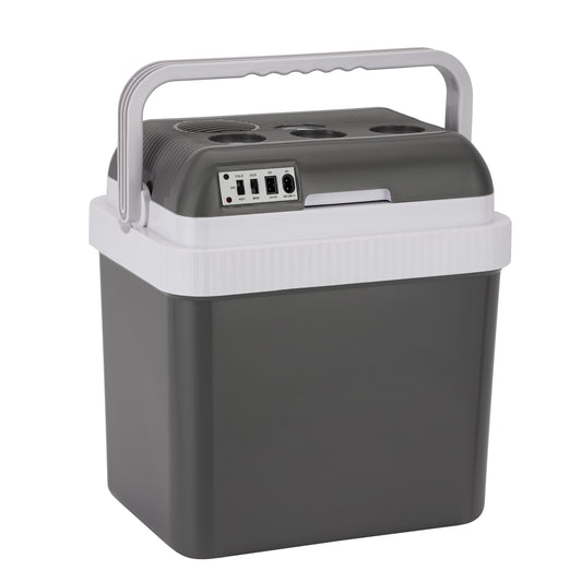 Hot & Cold Car Fridge with AC/DC Working Mode, Suitable for Car and Home Use, Easy to Carry Portable Refrigerator with Durable PP Material Construction GCF63062 Grey & white