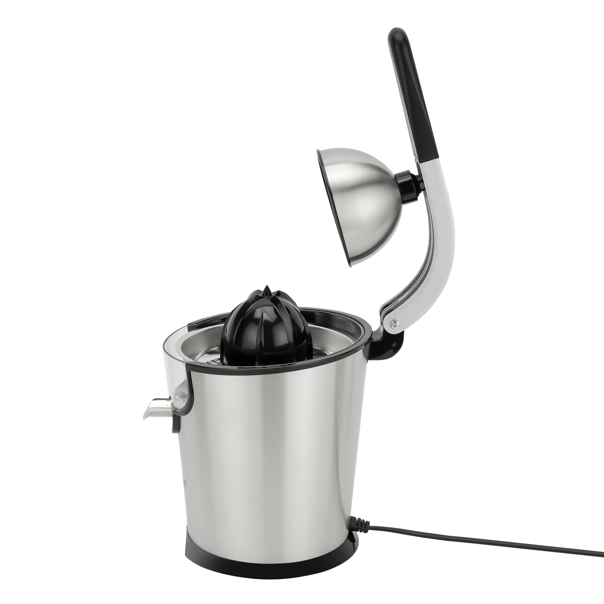 Stainless Steel Citrus Juicer With Aluminium Die-Casting Handle Detachable Caps And Cones 0 L 300 W GCJ46018 Metallic Silver