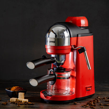 Espresso Coffee Maker with Stainless Steel Filter, Aluminum Die-Casting Filter Holder, 5 Bar High Pressure Pump, and On/Off Light Indicator 0.24 L GCM41513 Red