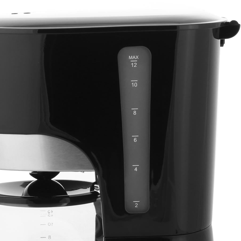 Coffee Maker, Filter Coffee Machine, | High Temperature Glass Carafe | Keep Warm & Anti-Drip Function | Reusable Filter | On/ Off Switch with Indicator Light 850 W GCM6103 Black/Clear