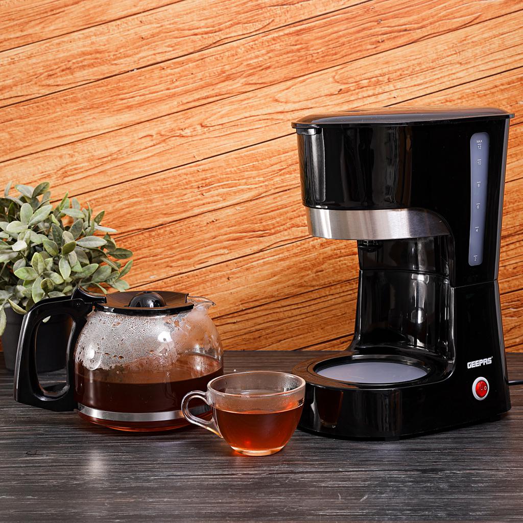 Coffee Maker, Filter Coffee Machine, | High Temperature Glass Carafe | Keep Warm & Anti-Drip Function | Reusable Filter | On/ Off Switch with Indicator Light 850 W GCM6103 Black/Clear