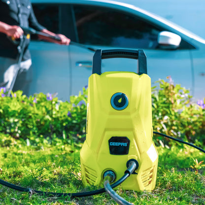 2500W Portable Electric High Pressure Washer Cleans Cars Fences Patios with Adjustable Spray Nozzle