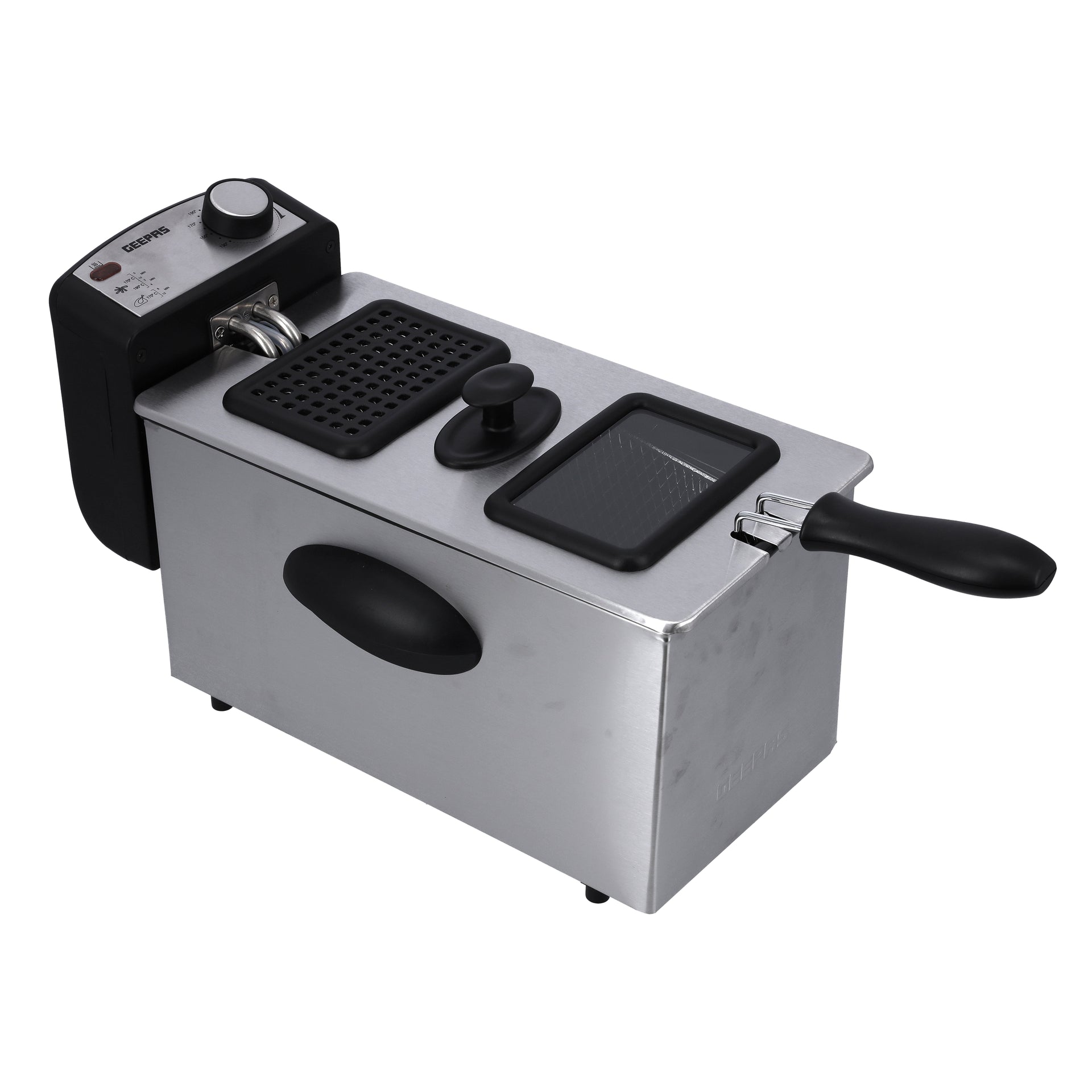 Geepas Gdf36015 2180W Powerful Deep Fryer With Overheat Protection, 3 Liter Capacity, Black
