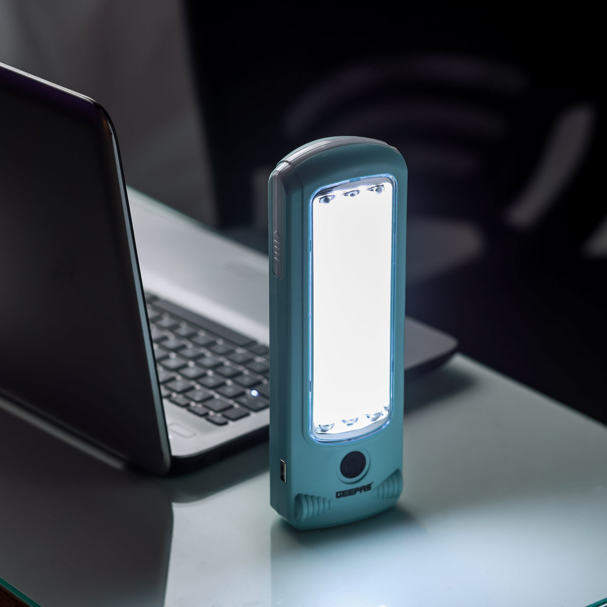 Hi-Power LED Emergency Lantern with Solar Panel, GE53030, Aqua/Clear